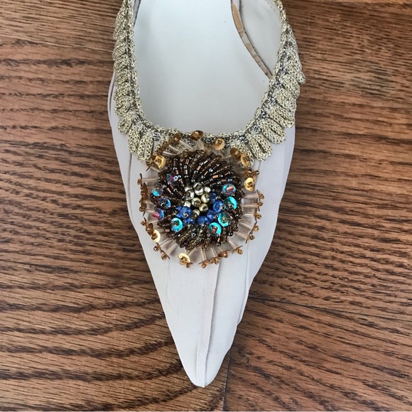 Penny Loves Kenny Lovely bead embroidered kitten heels women’s - Picture 5 of 11